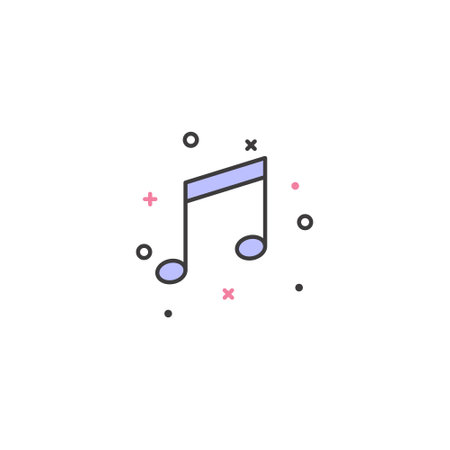 Music note icon. Simple illustration of music note vector icon for web designのイラスト素材