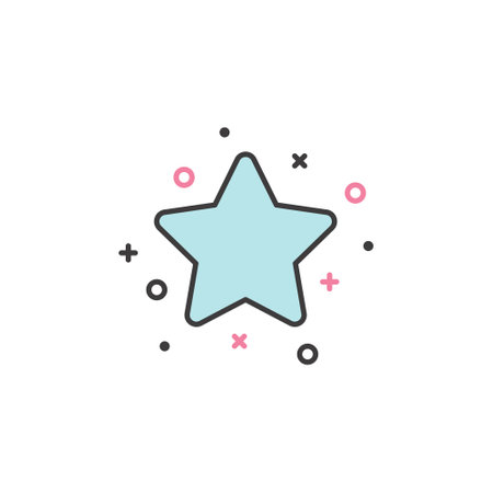 Star icon in flat style. Star vector illustration on white isolated background. Favorite business concept.のイラスト素材