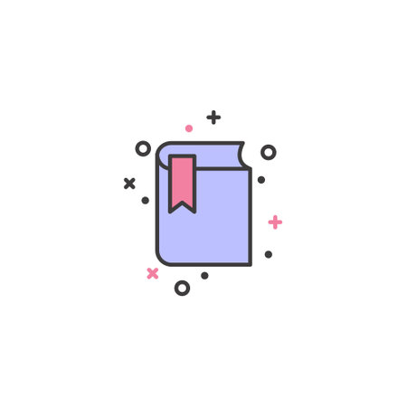 Book icon in line style. Education vector illustration on white isolated background. Book business concept.のイラスト素材