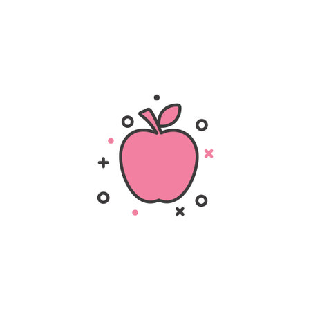 apple icon vector design symbol of healthy food and dieting for website and mobile appのイラスト素材