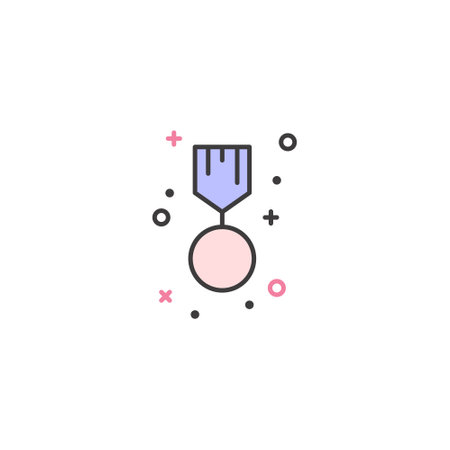 Award line icon, vector graphics, a linear pattern on a white background, eps 10.のイラスト素材