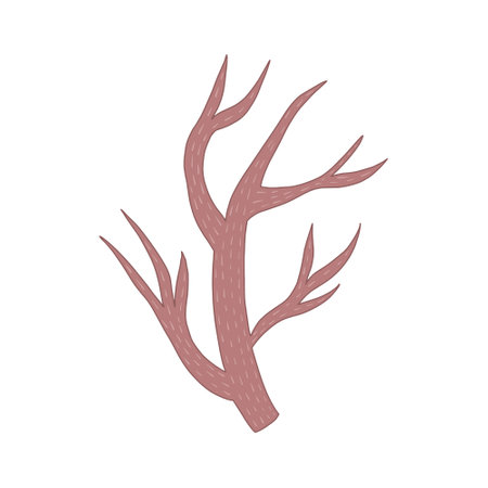 dry tree icon over white background, flat detail style, vector illustrationのイラスト素材