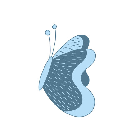 Butterfly. Hand drawn vector illustration in doodle style.のイラスト素材