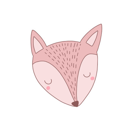 Cute fox head cartoon design, Animal zoo life nature character childhood and adorable theme Vector illustrationのイラスト素材