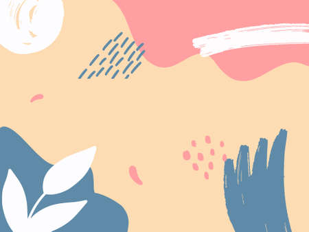 Hand drawn Abstract Memphis Pattern. Texture can be used for wallpaper, pattern fills, web page background, surface textures, fabric print.のイラスト素材