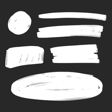 Set of hand drawn brush strokes. Grunge vector elements.のイラスト素材