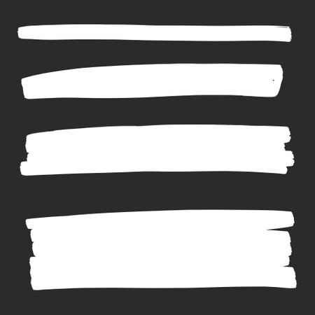 Set of hand drawn brush strokes. Vector illustration. Grunge design elementsのイラスト素材