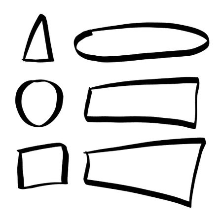 Set of different hand drawn doodle frames. Vector illustration.のイラスト素材