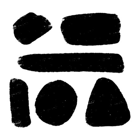 Set of black grunge brush strokes on white background. Vector illustration.のイラスト素材