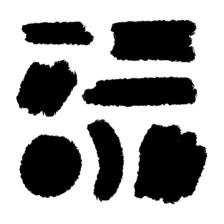 Set of black grunge brush strokes. Grunge texture. Vector illustration.のイラスト素材