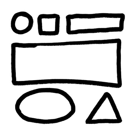 Simple hand drawn doodle of a set of web design elementsのイラスト素材