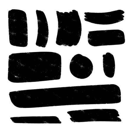 Set of black grunge brush strokes. Vector illustration for your designのイラスト素材