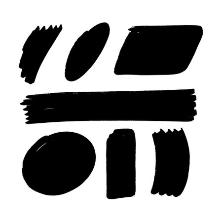 Set of black paint brush strokes. Vector illustration. Grunge design elements.のイラスト素材