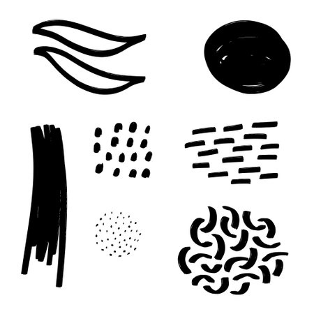 Set of hand drawn scribbles. Abstract shapes. Vector illustration.のイラスト素材