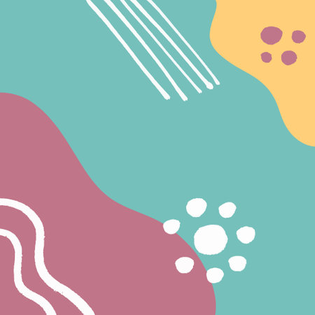 Abstract background with different shapes and textures. Vector illustration in flat style.のイラスト素材