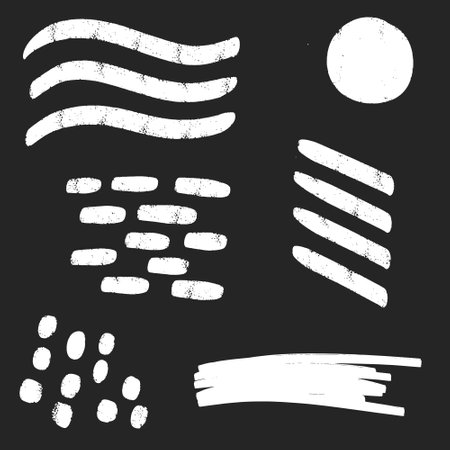 Vector set of hand drawn brush strokes. Grunge design elements.のイラスト素材