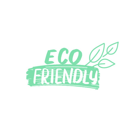 Eco friendly logo. Green Eco friendly logo. Vector illustration.のイラスト素材