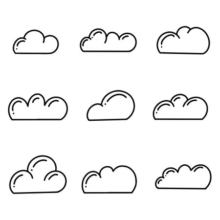 Clouds icons set vector. cloud illustration sign collection. weather symbol.のイラスト素材