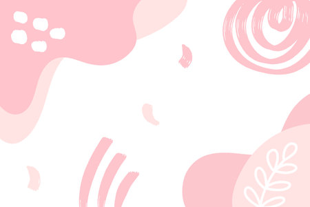 Abstract background with pink and beige flowers. Vector hand drawn illustration.のイラスト素材