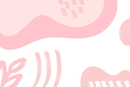 Abstract background with organic shapes. Hand drawn vector illustration in pastel colors.のイラスト素材