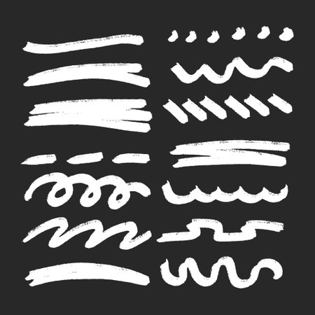 Vector set of hand drawn brush strokes. Grunge design elements.のイラスト素材