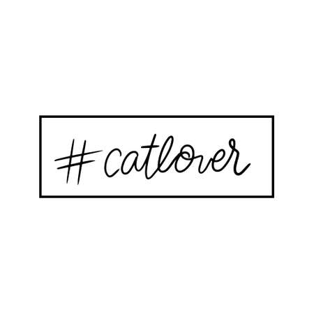 Cute Cat Doodle style illustrations. Set of Funny hand drawn cats.のイラスト素材