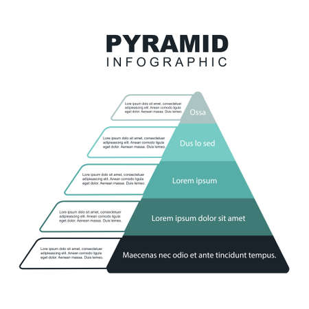 Business Infographic colorful pyramid inverted with 5 floors and iconsのイラスト素材