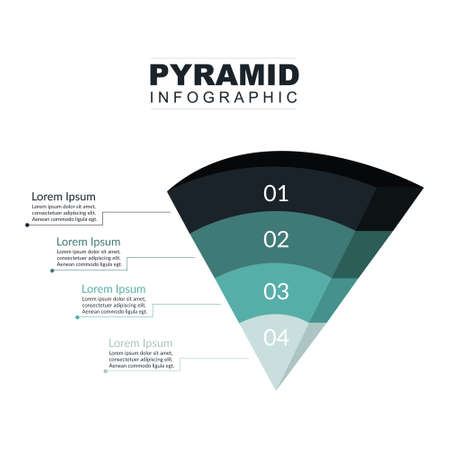 Business Infographic colorful pyramid inverted with 5 floors and iconsのイラスト素材