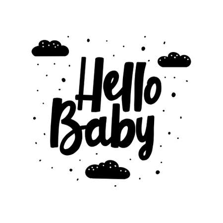 Baby Shower Card design. Cute fun card design for invitations.のイラスト素材