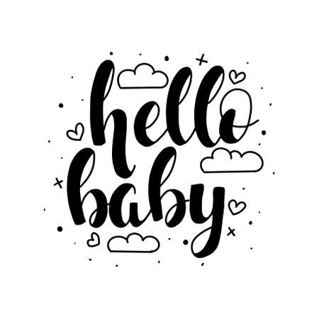 Baby Shower Card design. Cute fun card design for invitations.のイラスト素材