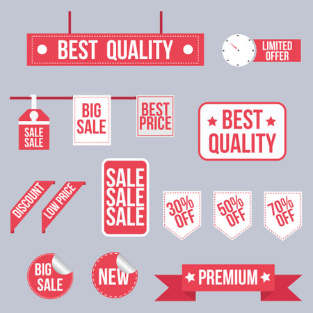 Set of Best Quality Badges and Labels. Vector Illustrationのイラスト素材