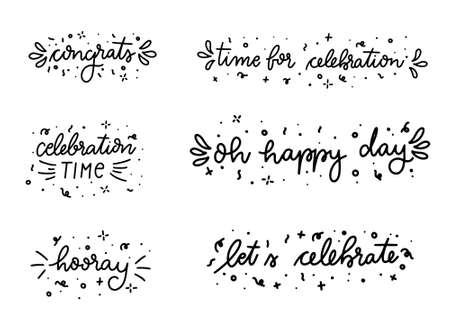 Happy Birthday Lettering Card Design. Happy Birthday Modern Brush Typography lettering. Greeting card. Vector illustration.のイラスト素材