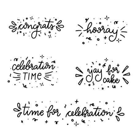 Happy Birthday Lettering Card Design. Happy Birthday Modern Brush Typography lettering. Greeting card. Vector illustration.のイラスト素材