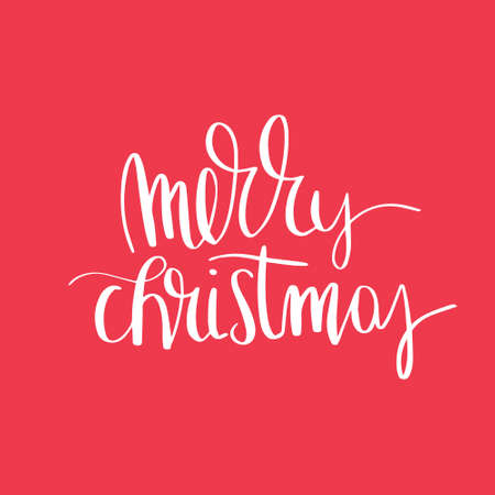 Merry Christmas lettering. Can be used for posters, gift cards, etc. Vector illustration. Happy holidays. Holly jolly.のイラスト素材