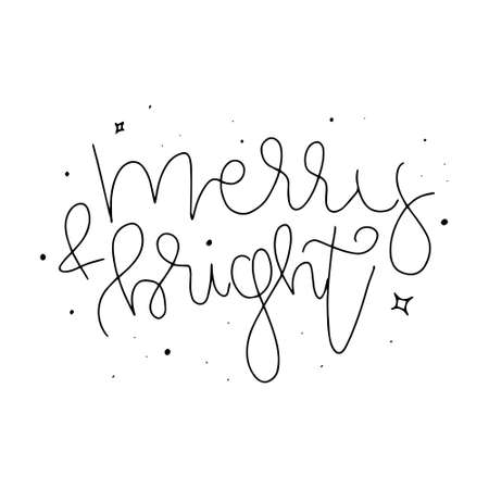 Merry Christmas lettering. Can be used for posters, gift cards, etc. Vector illustration. Happy holidays. Holly jolly.のイラスト素材