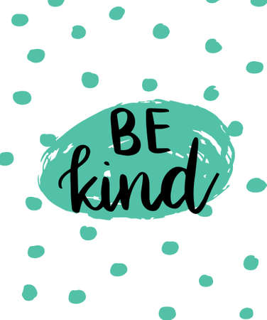 Be kind card design. Cute motivational hand drawn doodle card design. Vector illustration.のイラスト素材