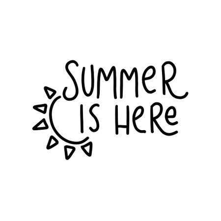 Summer is coming. Modern handlettering. Hand drawn typography phrase design.のイラスト素材