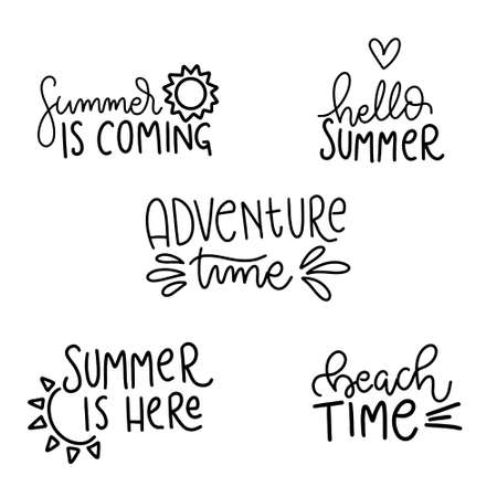 Summer is coming. Modern handlettering. Hand drawn typography phrase design.のイラスト素材