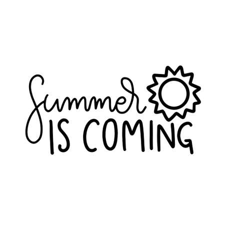 Summer is coming. Modern handlettering. Hand drawn typography phrase design.のイラスト素材