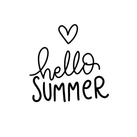 Summer is coming. Modern handlettering. Hand drawn typography phrase design.のイラスト素材