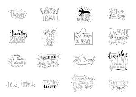 Hand drawn adventure phrases. Motivational inspirational travel quote. Can be used for home decoration, mug print, wall poster, card print, and other.のイラスト素材