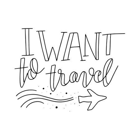Hand drawn adventure and traveling phrase. Motivational inspirational travel quote. Can be used for home decoration, mug print, wall poster, card print, and other.のイラスト素材