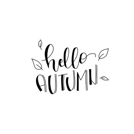 Autumn hand lettered quotes. Hand Written Unique Typography. Vector Illustration for Your Design.のイラスト素材