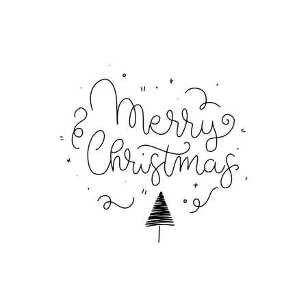 Merry Christmas. Cute Merry Christmas card design. Typography design postcard. Can be used for banners, invitations, greeting cards, postcards, gifts and others.のイラスト素材