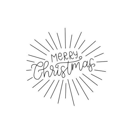 Merry Christmas. Cute Merry Christmas card design. Typography design postcard. Can be used for banners, invitations, greeting cards, postcards, gifts and others.のイラスト素材