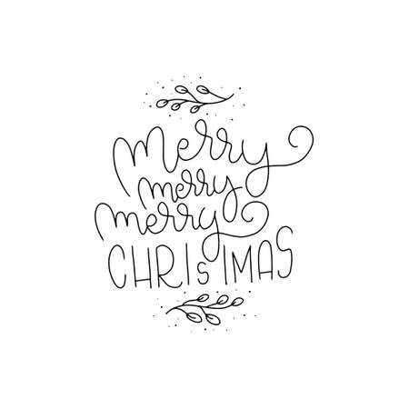 Merry Christmas. Cute Merry Christmas card design. Typography design postcard. Can be used for banners, invitations, greeting cards, postcards, gifts and others.のイラスト素材