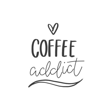 It's coffee time. Hand drawn coffee lettering phrase isolated on white background. Fun brush ink inscription for greeting card or t-shirt print, poster design.のイラスト素材