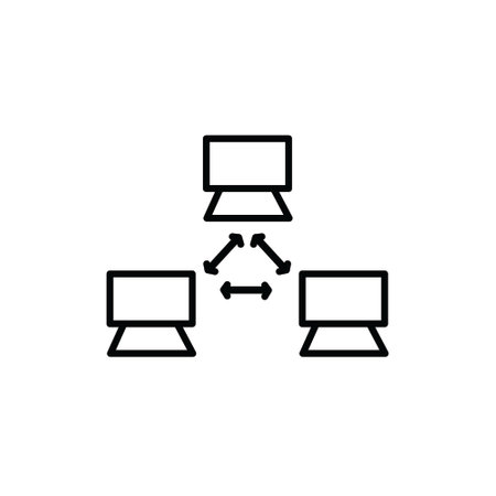 Network icon vector. computer network icon vector. computer network icon vectorのイラスト素材