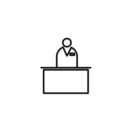 Reception desk icon vector. receptionist icon vector. reception deskのイラスト素材