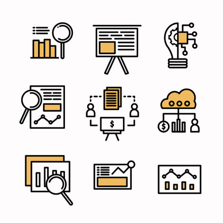 Set of business icons. Vector illustration. Can be used for workflow layout, diagram, banner, web design.のイラスト素材